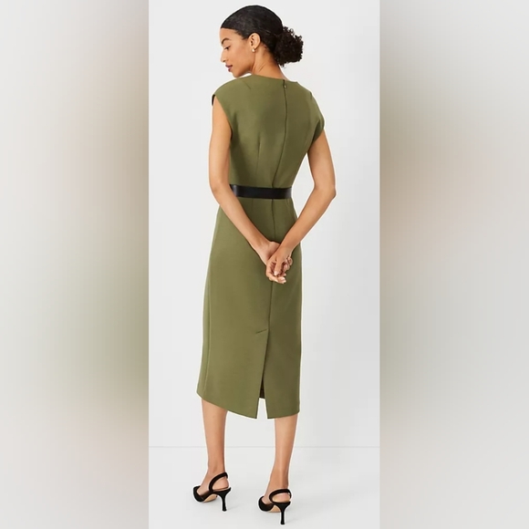 Ann Taylor Midi Sheath Dress Green - Picture 2 of 7